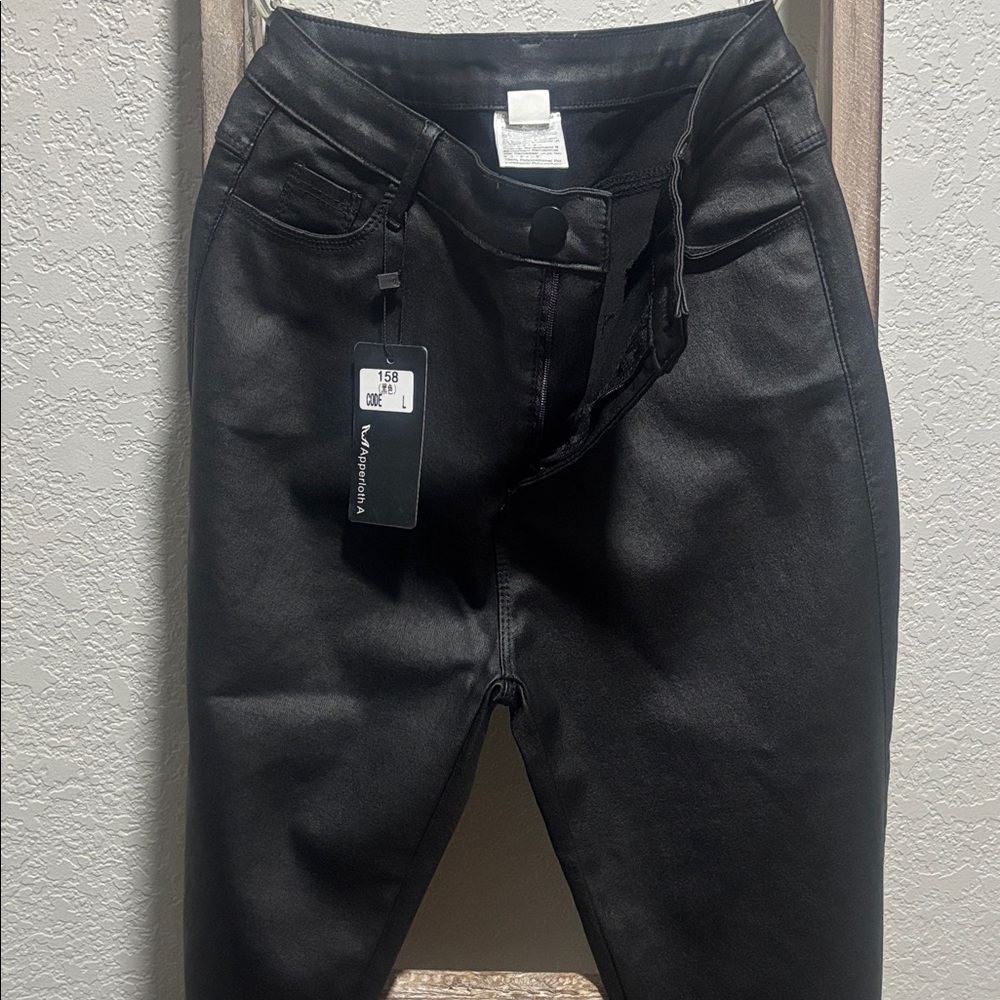 Black Faux Leather Pants